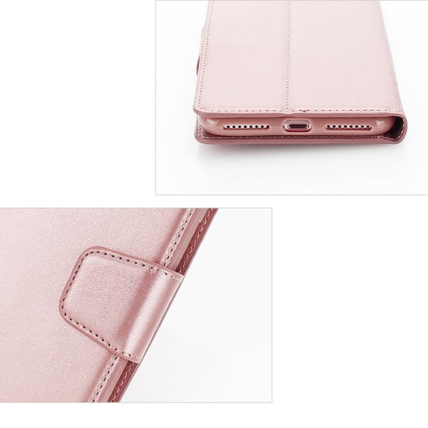iPhone 12 Mini - Stilfuldt HANMAN Wallet etui Rosaröd