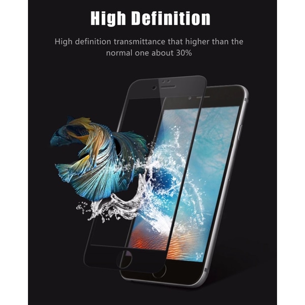 iPhone 6/6S 2-PACK skærmbeskytter i kulfiber HuTech Fullfit 3D HD Svart