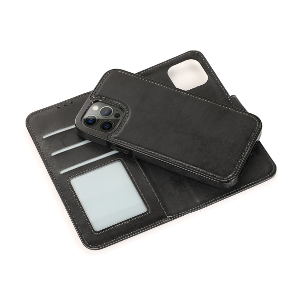 iPhone 15 Pro - Plånboksfodral i PU-läder med 3-kortfack Svart
