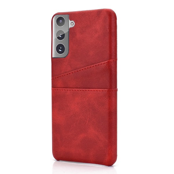 Samsung Galaxy S21 Plus - Käytännöllinen kansi korttitelineellä Röd