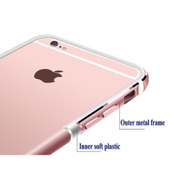 iPhone 6/6S Plus - Stilig støtfanger i aluminium og silikon Roséguld