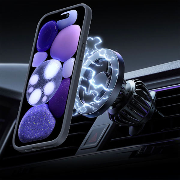 iPhone 15  - Starkt Magnetiskt Fodral Med Matt K�nsla Svart