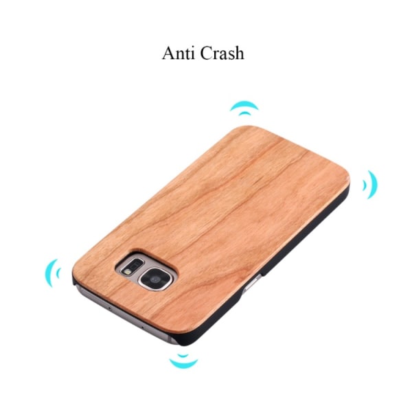 Hyvin tehty Anti-Crash SHELL GALAXY S7 Edge aitoa bambupuuta Black Walnut