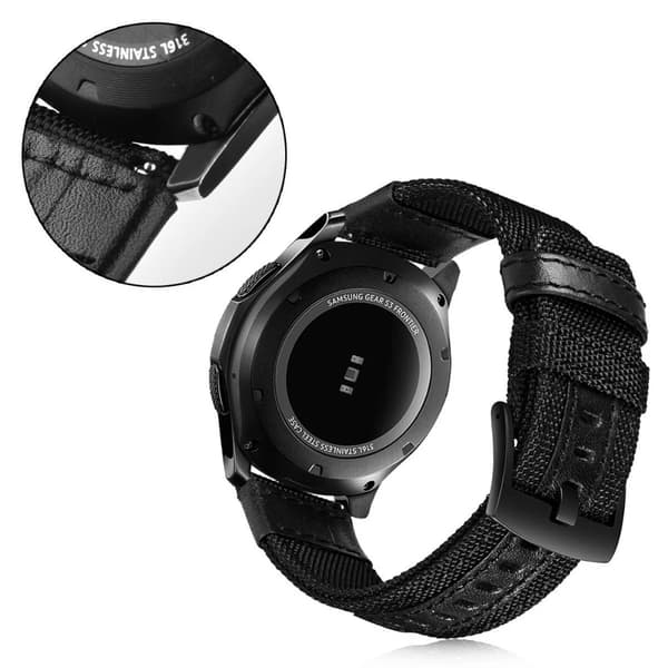 Komfortable nylonremme - Samsung Galaxy Watch S3 Frontier Kaffe 20mm