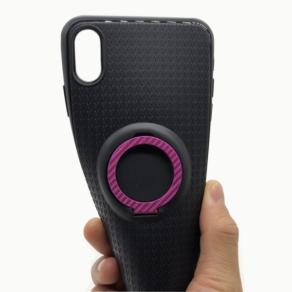 Smart Silikone Cover med Ring Holder til iPhone XS Max Blå