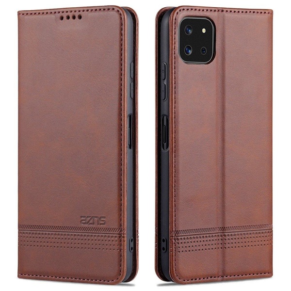Samsung Galaxy A22 5G - Stilig praktisk YAZUNSHI lommebok fo Mörkbrun