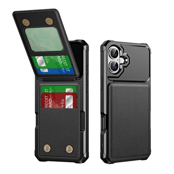 iPhone 16 Kortfodral - Tunt & Skyddande Svart