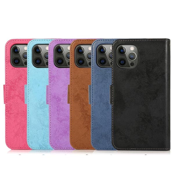 iPhone 12 Pro Max - Robust Dubbelfunktions Plånboksfodral Svart