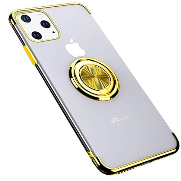 iPhone 11 - Praktiskt Silikonskal med Ringhållare (Floveme) Silver