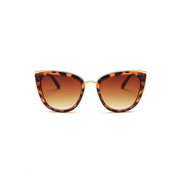 Elegante Cat Eye-solbriller med høj kvalitet og polariseret Brun