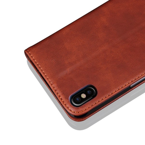 Smidigt och Stilsäkert Plånboksfodral för iPhone X/XS Ljusbrun