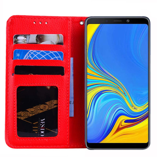 Stilfuldt pung etui - Samsung Galaxy A9 2018 Röd