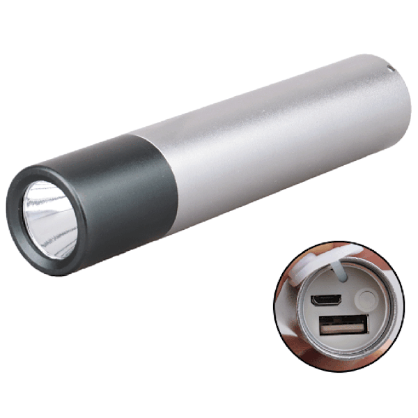 Effektfull Laddningsbar LED Ficklampa Svart Svart