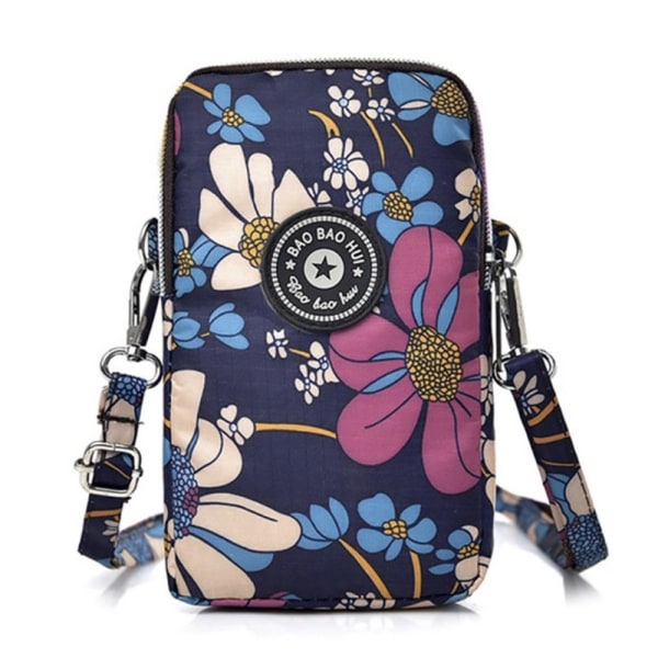 Stilren och Praktiskt Mobilväska Axelväska KAFFE BLOMMA