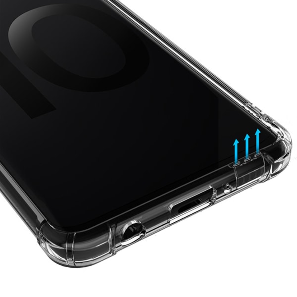 Samsung Galaxy S10E - Støtdempende deksel med kortrom Transparent/Genomskinlig