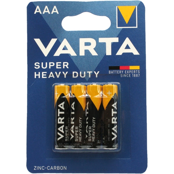 AAA-batterier Varta SupeHeavyDuty (8stk 2-pakning)