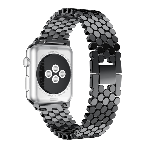 Tyylikäs ruostumattomasta teräksestä valmistettu linkki Apple Watchille 42mm (3/2/1) Svart