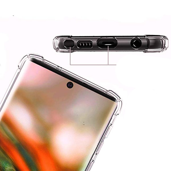 Samsung Galaxy Note 10 Plus - Kraftig kortrom i silikondeksel Transparent/Genomskinlig