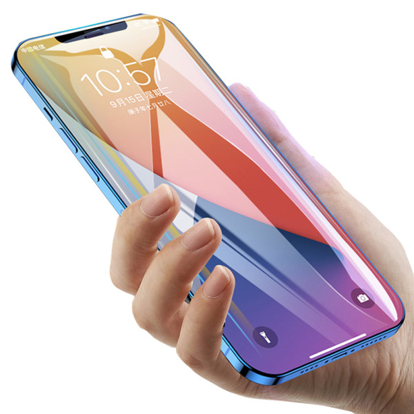 iPhone 12 2-PACK Skärmskydd 2.5D 9H 0,3mm Svart Svart