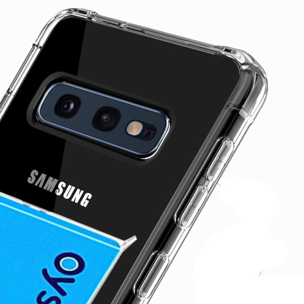 Samsung Galaxy S10E - Skyddsskal med Kortfack Transparent/Genomskinlig