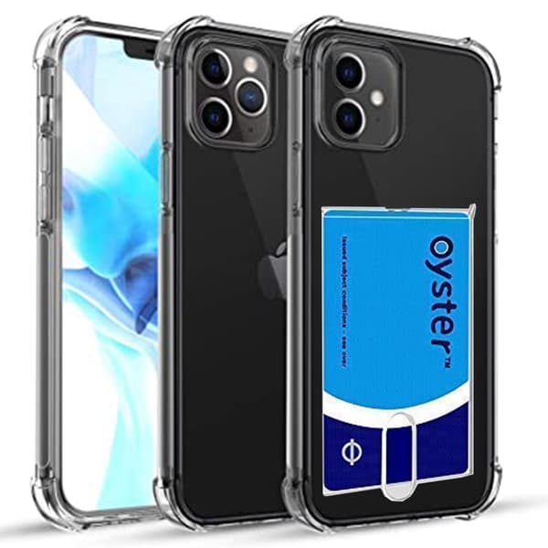 iPhone 12 Pro Max - Effektfullt Skyddsskal med Korthållare Transparent