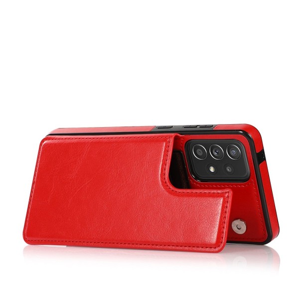 Samsung Galaxy A13 4G - Stilig praktisk deksel med kortholder Röd