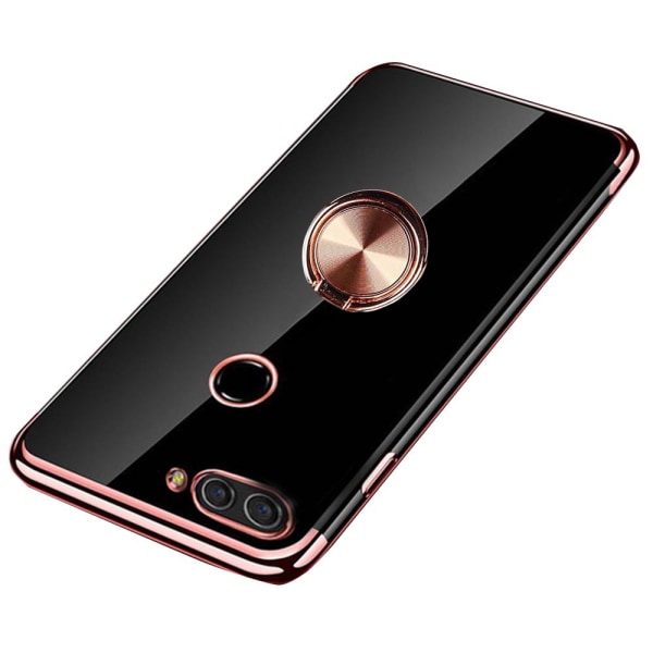 Huawei P Smart 2018 - Effektivt silikonecover med ringholder Röd