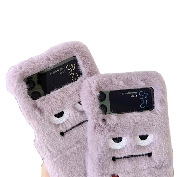 Samsung Galaxy Z Flip - Beskyttende Fluffy Cover Lila