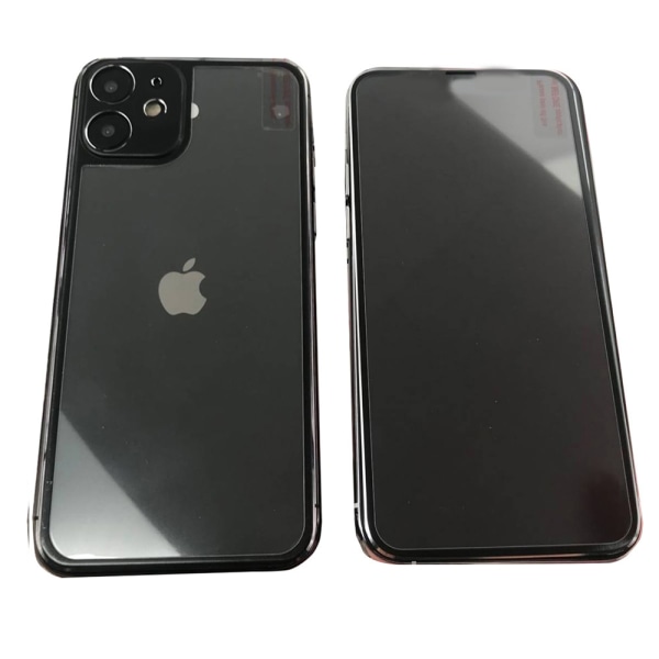 For- og bagside af aluminium skærmbeskytter 9H HD-Clear iPhone 11 Silver