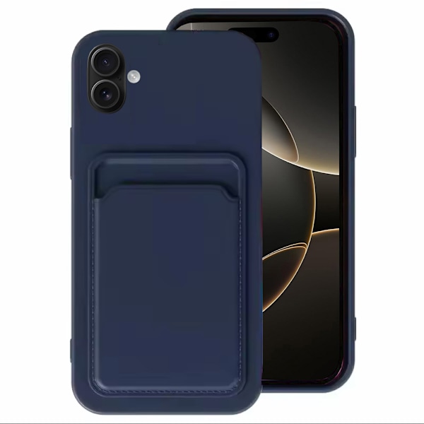 iPhone 16 Plus - Välj mellan Flear Färger - Smidigt Skal med Korthållare Aprikos