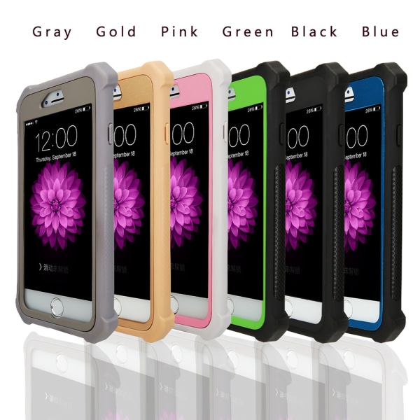 iPhone 6/6S Plus - Vankka EXXO-suojakuori kulmasuojalla Rosa + Vit