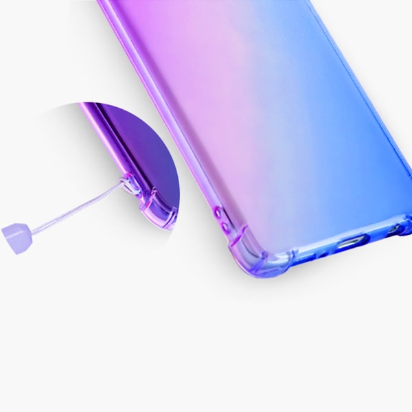 Gennemtænkt silikone beskyttelsescover - Samsung Galaxy S10E Blå/Rosa