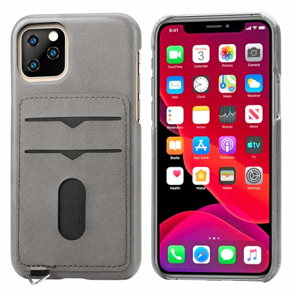 iPhone 11 Pro - Gennemtænkt Leman-cover med kortholder Ljusbrun