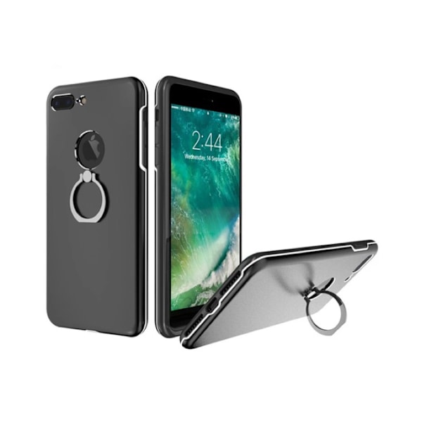 Smart Elegant iPhone 8 Plus skal med Ringhållare KISSCASE Svart