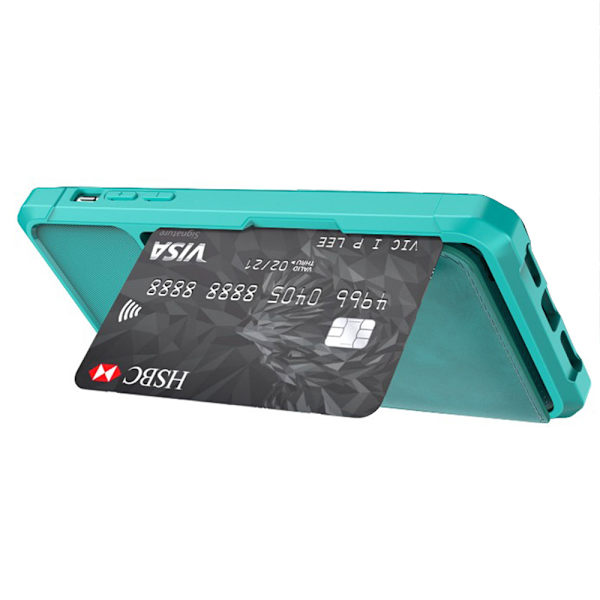 Skal med Kortfack - iPhone XR Grön