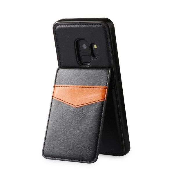 Nahkakotelo lompakko-/korttipaikalla Samsung Galaxy S9+:lle Röd