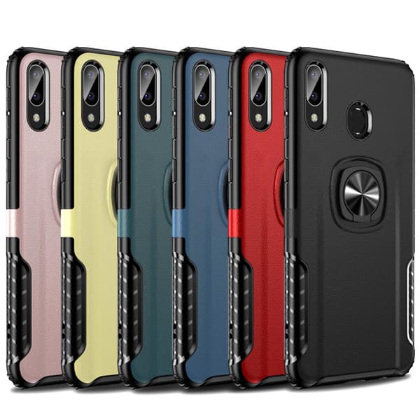 Samsung Galaxy A40 - Robust Leman Skal med Ringhållare Guld