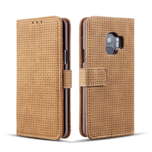 Stilig -Vintage Mesh- Lommebokdeksel til Samsung Galaxy S9+ Gråsvart