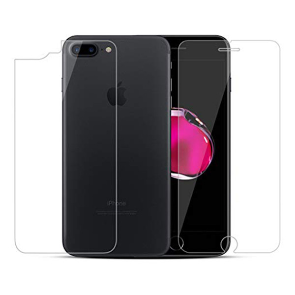 iPhone 8+ 3-PACK Baksida Skärmskydd 9H Screen-Fit HD-Clear. Transparent/Genomskinlig