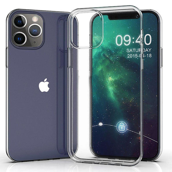 iPhone 12 Pro Max - Skyddande Silikonskal + Skärmskydd Transparent