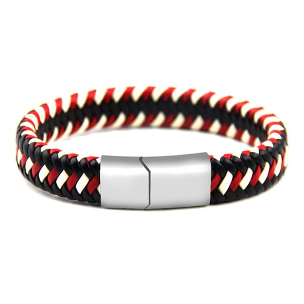 Stilsäkert Flätat Slittåligt Unisex Armband Vit-Blå