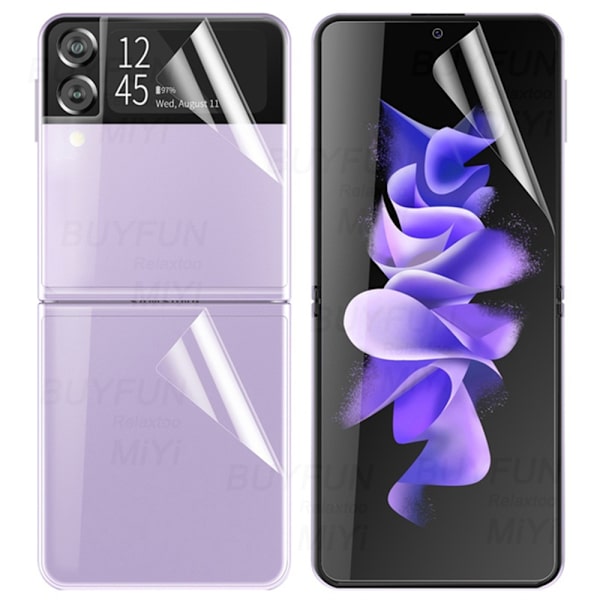 3-PAKKAUS Samsung Galaxy Z Flip 3 -näytönsuojat Hydrogel (Etu- ja takaosa) Transparent