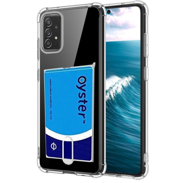 Samsung Galaxy A72 - Iskuja vaimentava kansi korttitelineellä Transparent/Genomskinlig