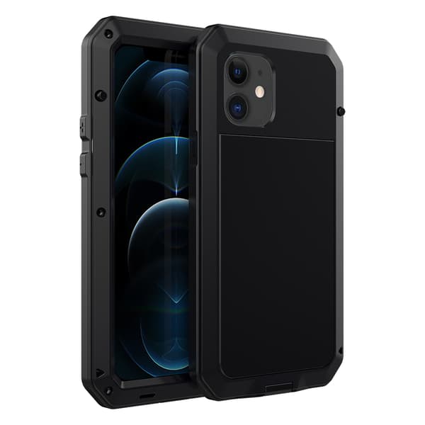 iPhone 12 Pro Max - Kraftigt 360-Aluminiumfodral HEAVY DUTY Röd