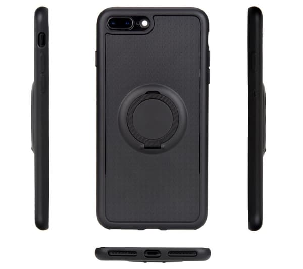 iPhone 7 PLUS - FLOVEME Carbon Silikonskal med Ringhållare Rosaröd