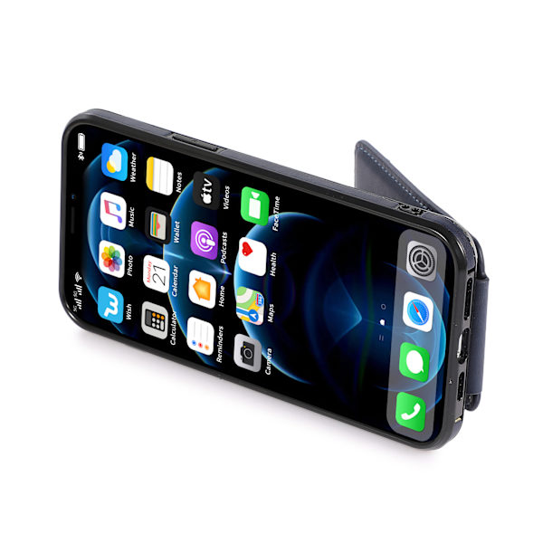iPhone 14 Pro Max - Effektfull Skal med Korthållare Mörkblå