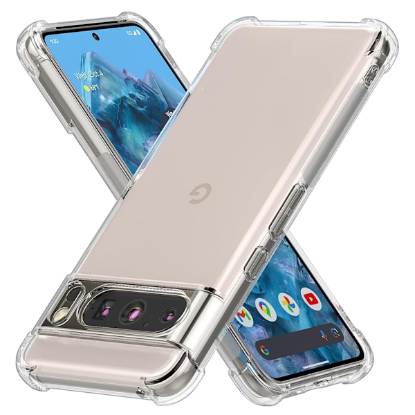 Google Pixel 8 Pro - Flexibelt Skyddsskal i Silikon Blå/Rosa