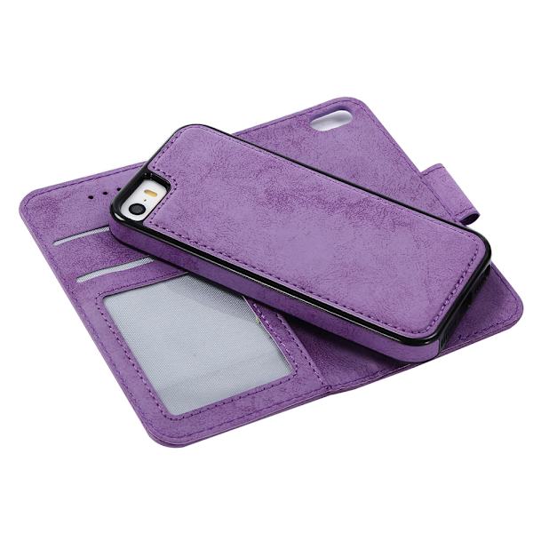 iPhone 6/6S - Silk-Touch etui med pung og skal Brun