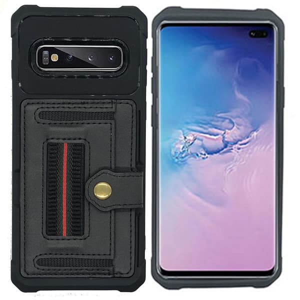 Samsung Galaxy S10 Plus - Skal med Kortfack Grön Grön