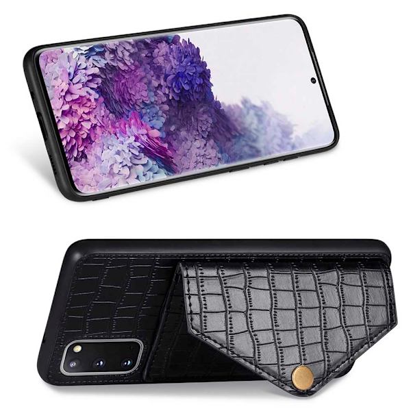 Samsung Galaxy S20 - Effektfullt Skal med Korthållare Blå